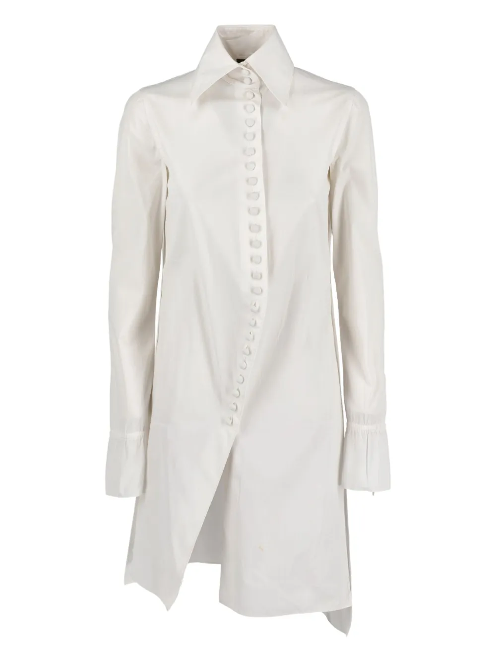 Diagonal Placket Drawstring Cuff Shirt