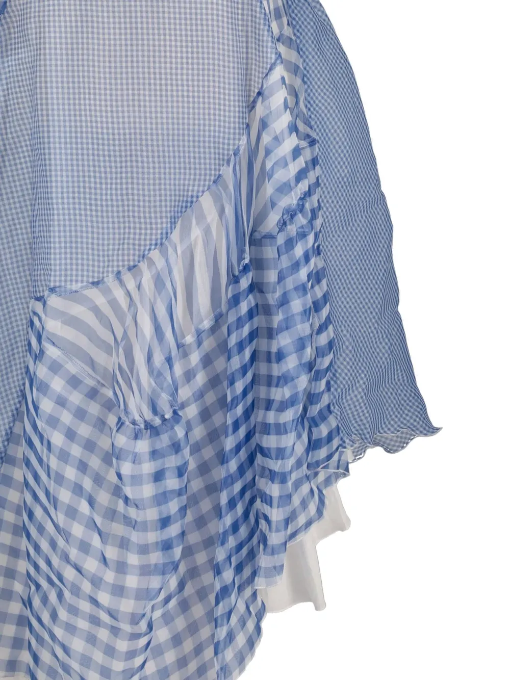Ermanno Scervino gingham ruffled dress - Blauw