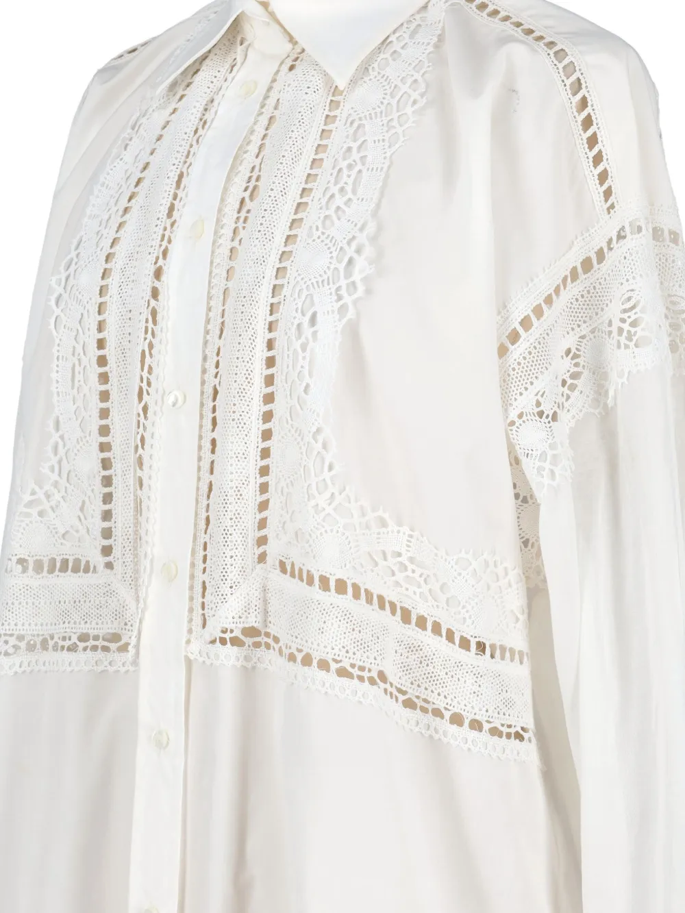 Ermanno Scervino pre-owned lace insert cotton shirt | Image 2