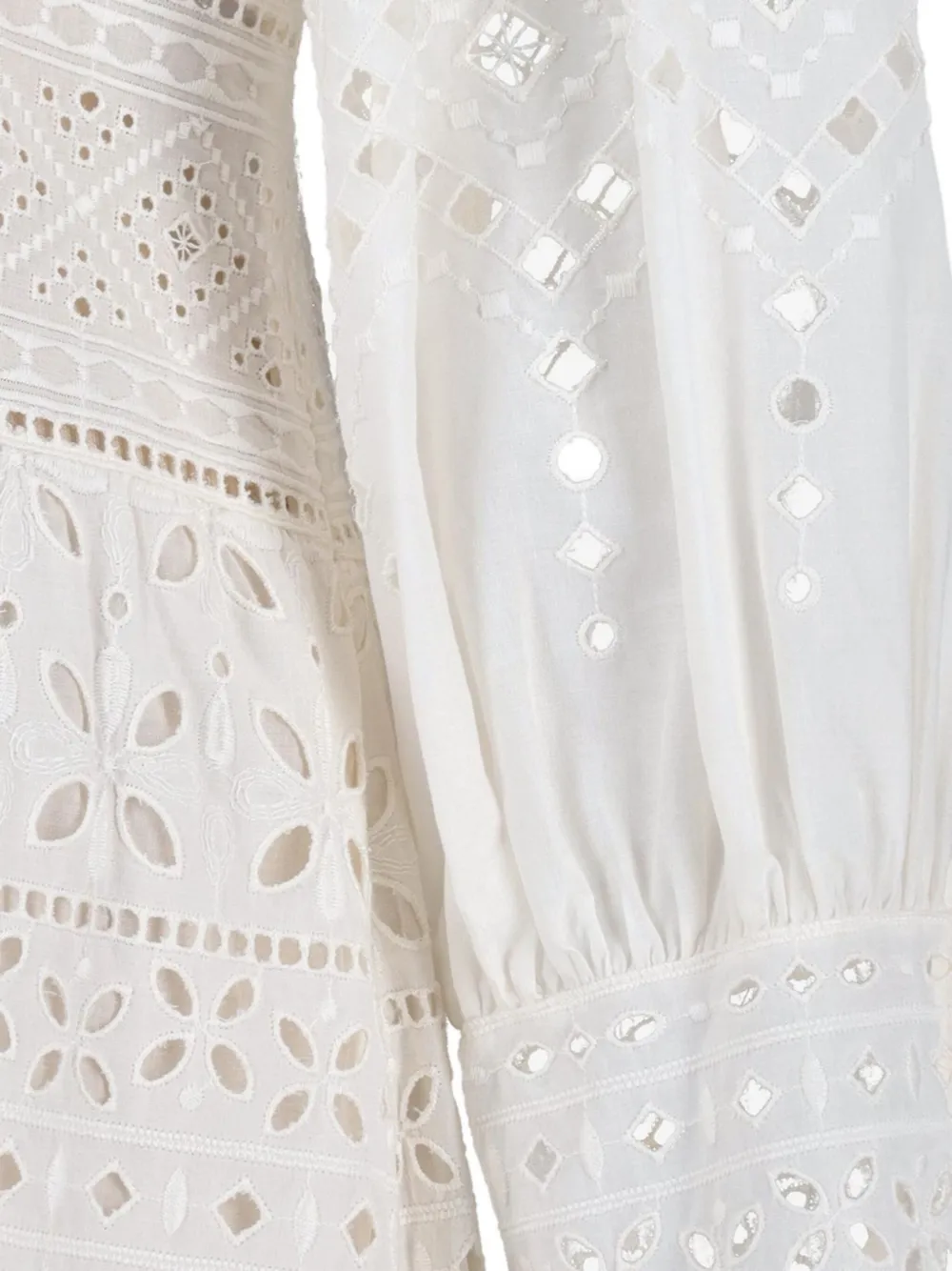 Ermanno Scervino pre-owned Sangallo lace puff sleeve dress - Wit
