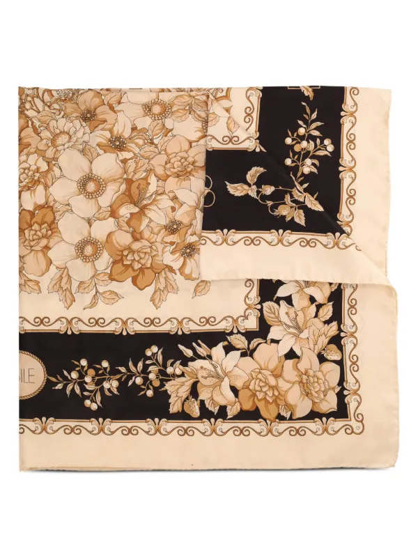 Basile Vintage Foulard In Seta a Fiori Toni Neutri FARFETCH IT - Main Image