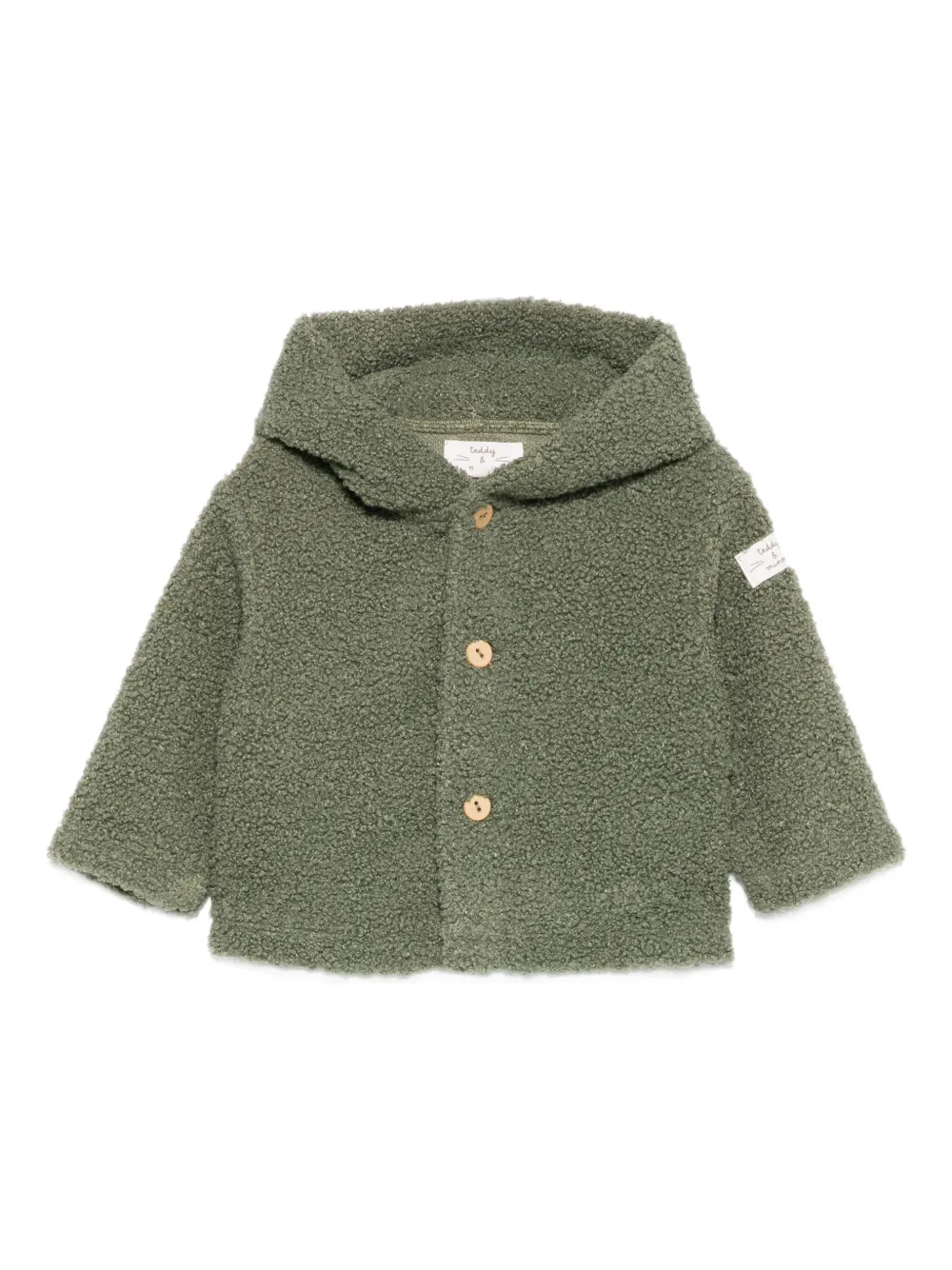TEDDY & MINOU fleece logo-patch jacket Groen