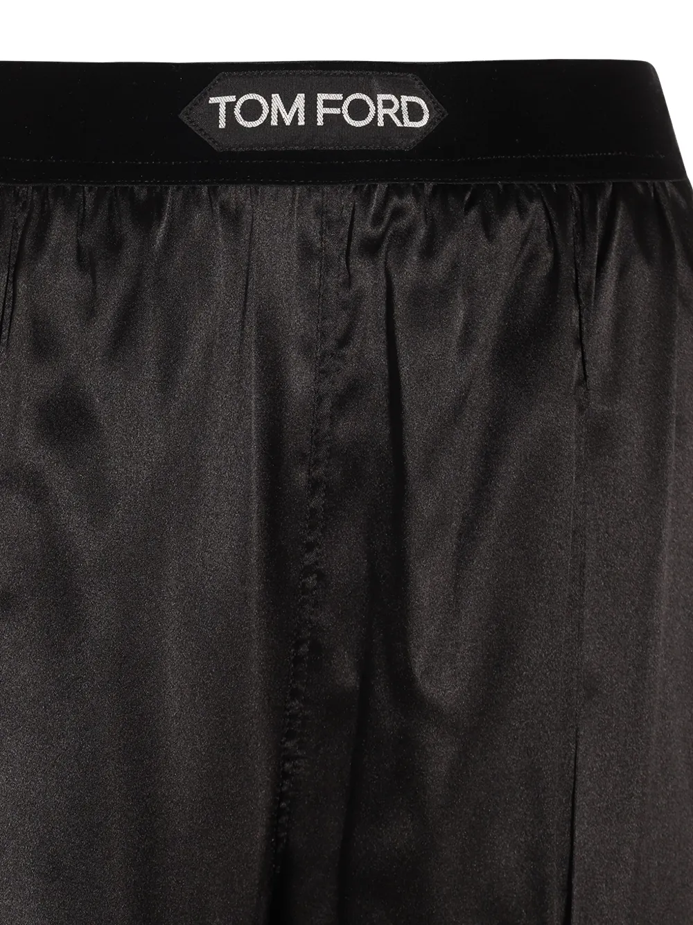 TOM FORD elastic-waistband satin trousers Zwart