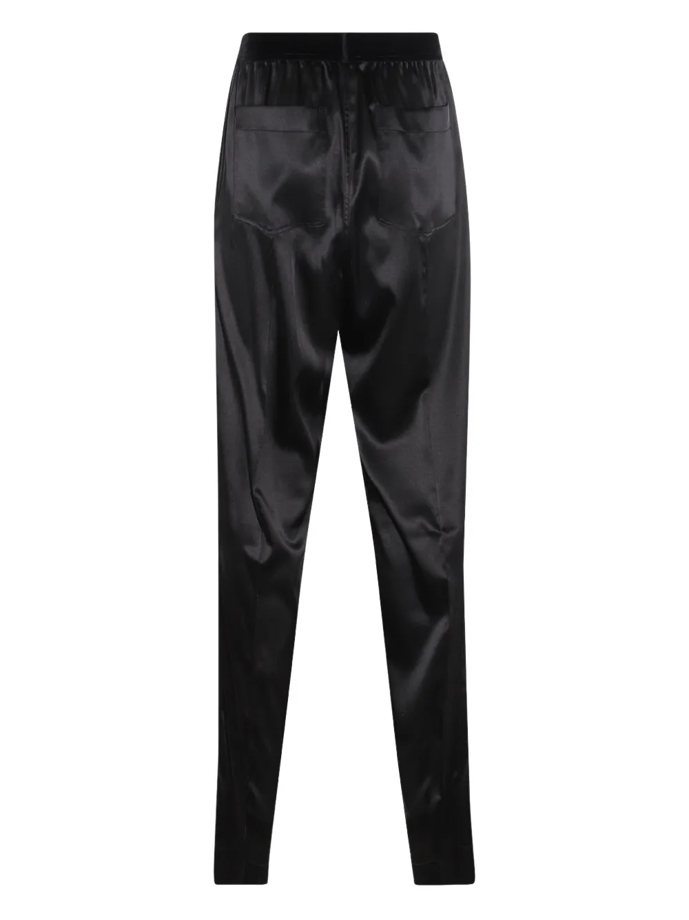 TOM FORD elastic-waistband satin trousers Zwart