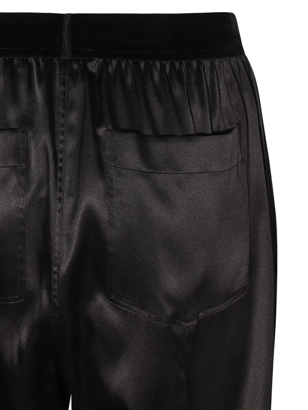 TOM FORD elastic-waistband satin trousers Zwart