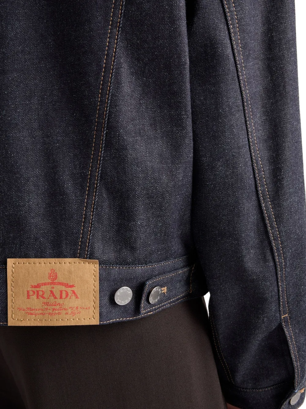 Prada Denim jack met suède vlak Blauw