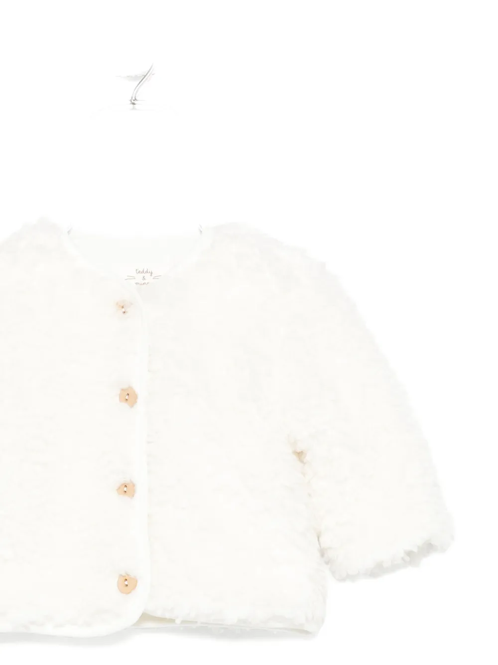 TEDDY & MINOU fleece textured button jacket Beige