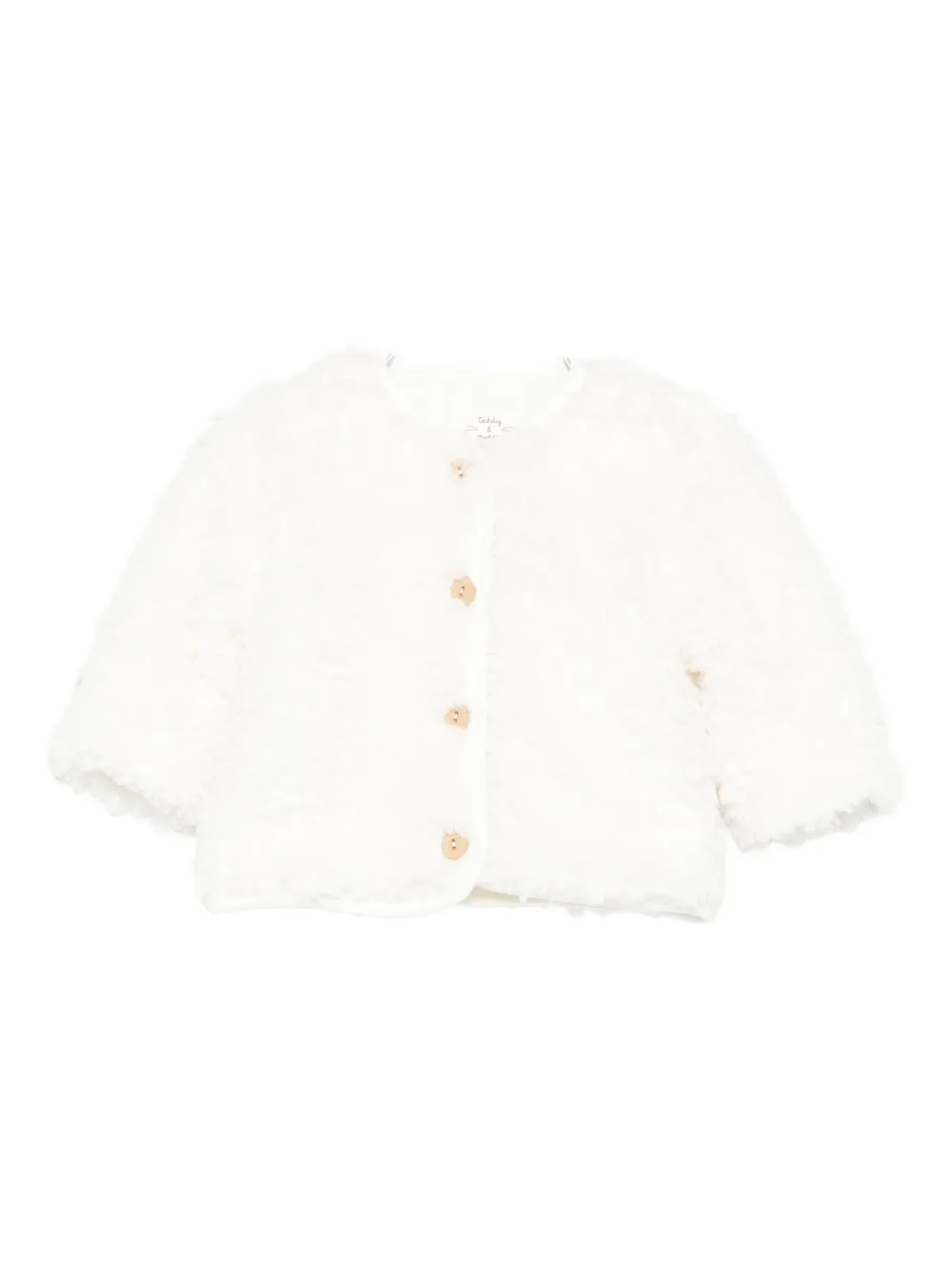 TEDDY & MINOU fleece textured button jacket Beige