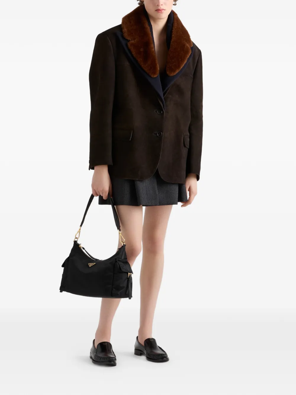 Prada Grote Explore schoudertas Zwart