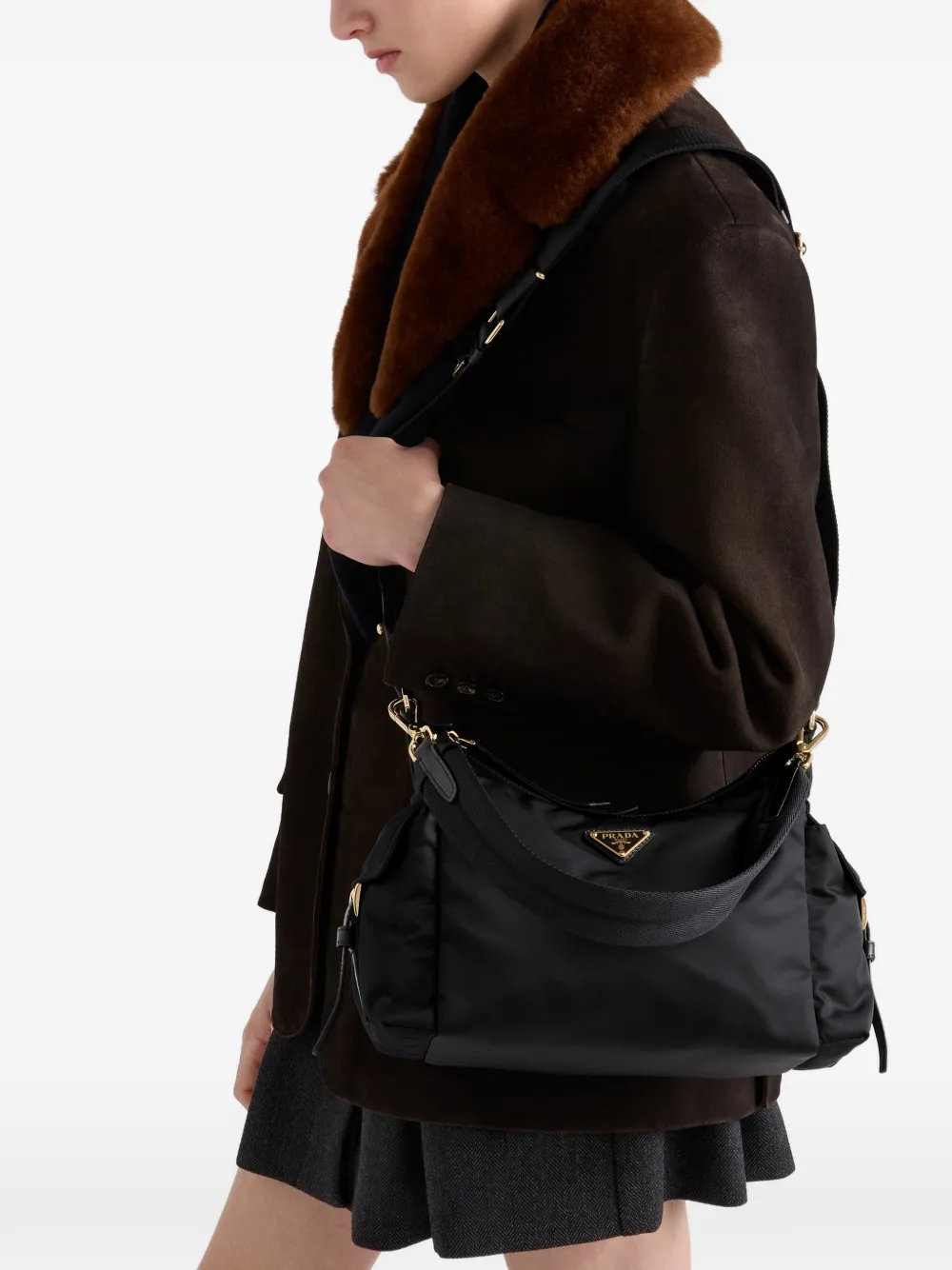 Prada Grote Explore schoudertas Zwart