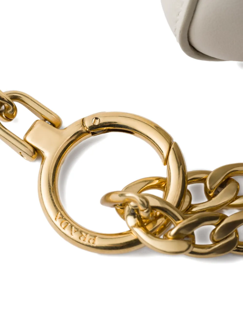 Prada Enchaîné leren schoudertas met kettingband Wit