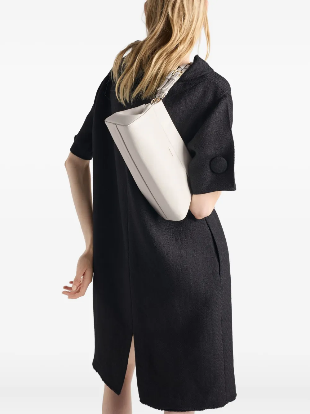 Prada Medium Echaîné leren schoudertas - Wit