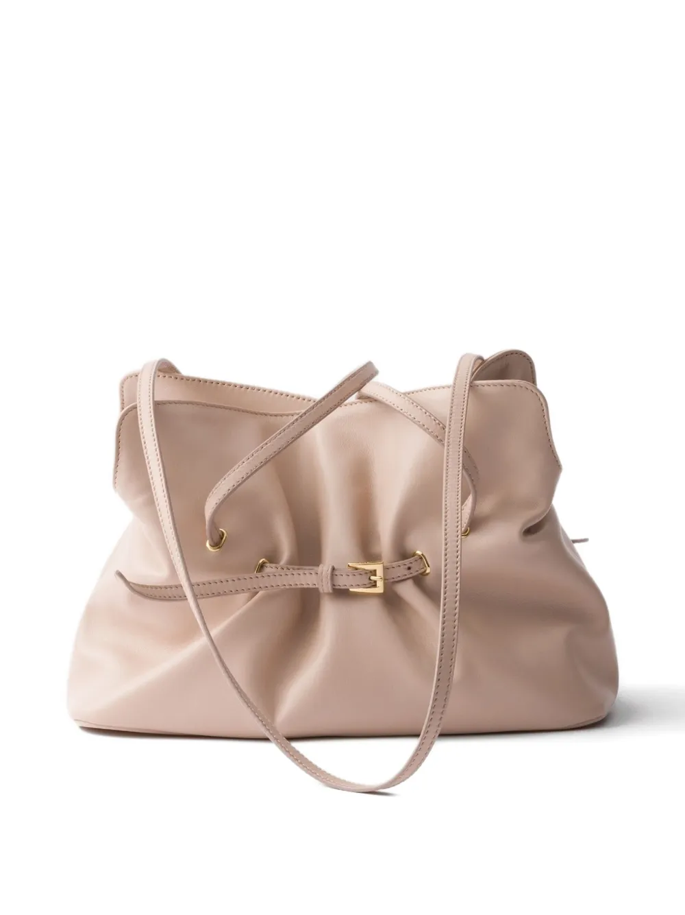 Prada Womens Powder Small Dada Leather Shoulder Bag In Neutral