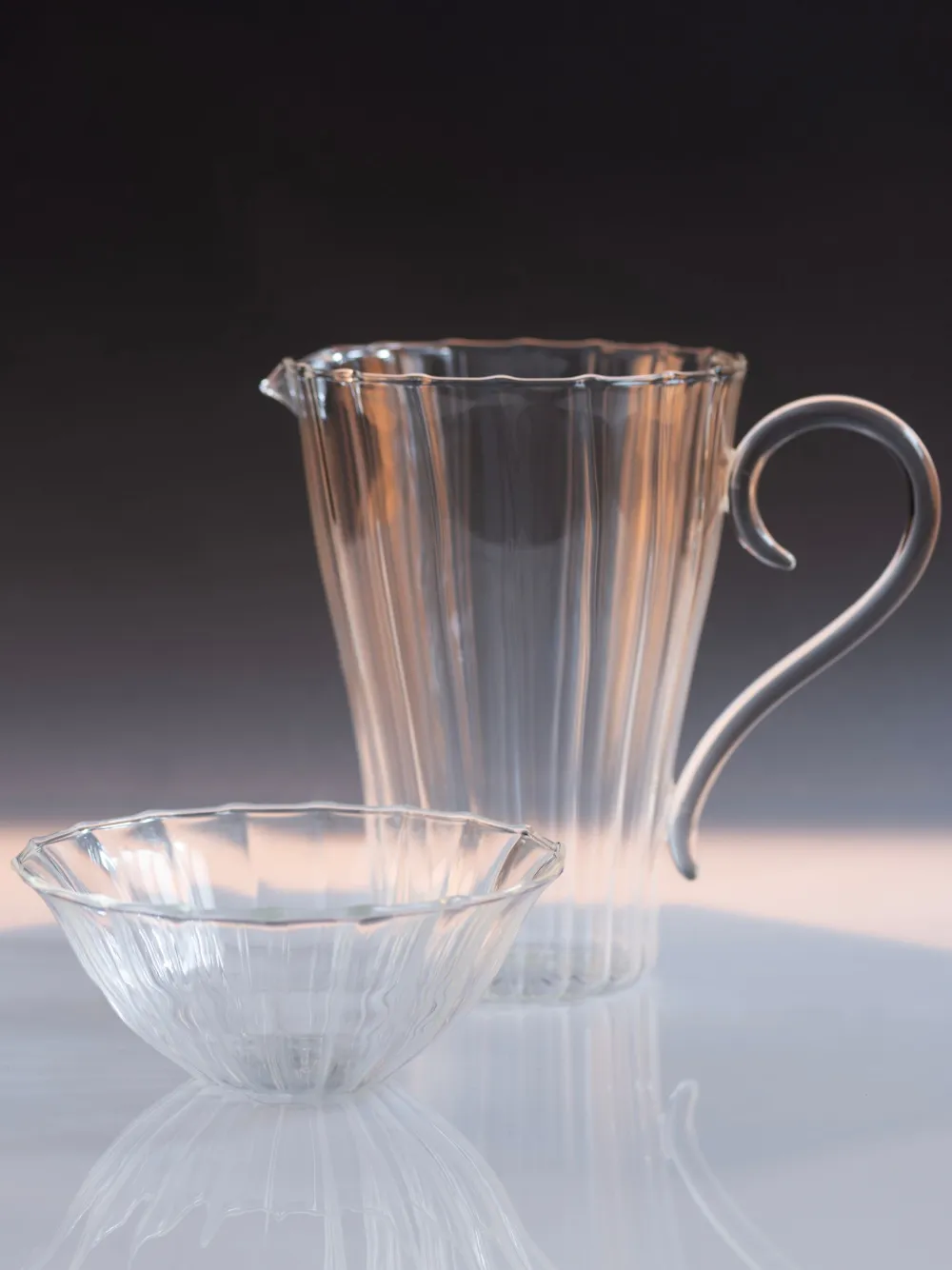 Sophie Lou Jacobsen Le Verre Bonbon Glass Bowl Set In White