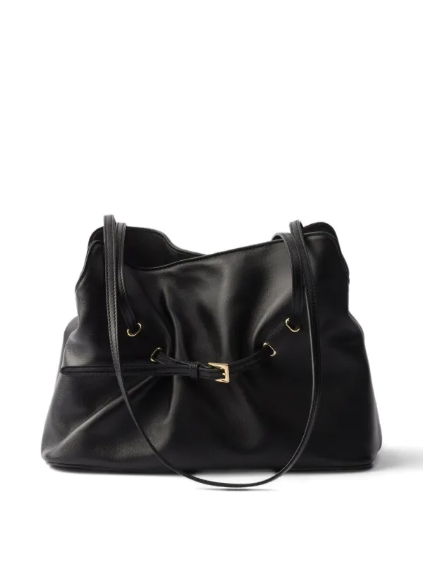PRADA レザー×スエード ハンドバッグ Prada ダダ レザーハンドバッグ S | ブラック | FARFETCH JP