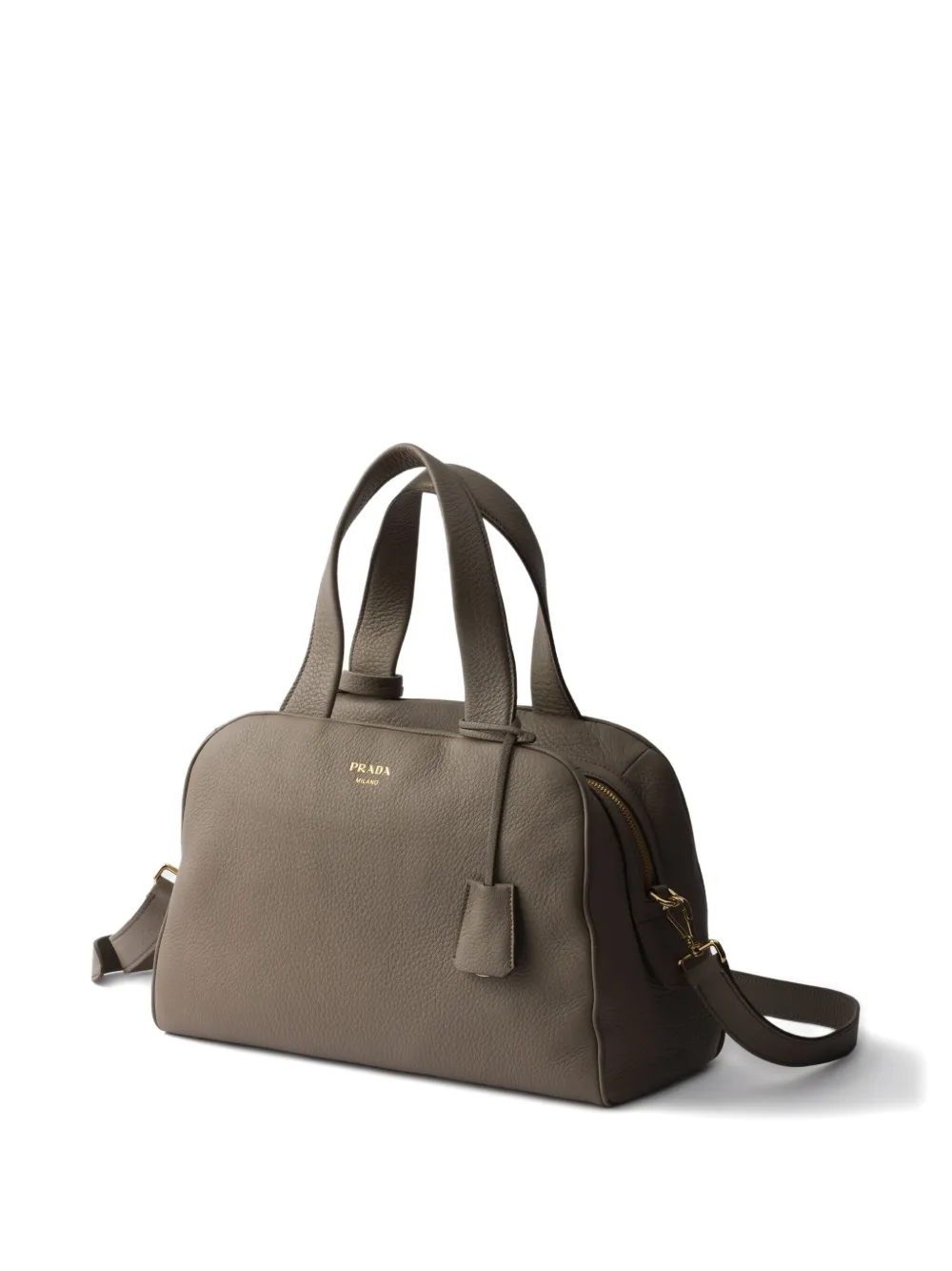 Prada Leren shopper Grijs