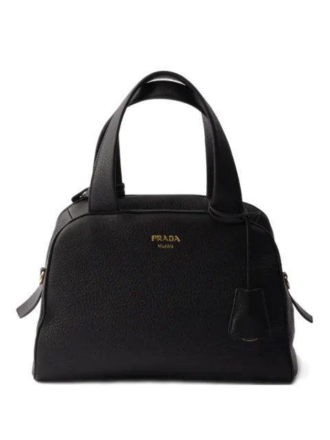 Prada leather top-handle zip tote bag