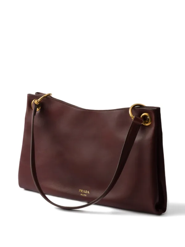Prada Large Etude Shoulder Bag | Brown | FARFETCH