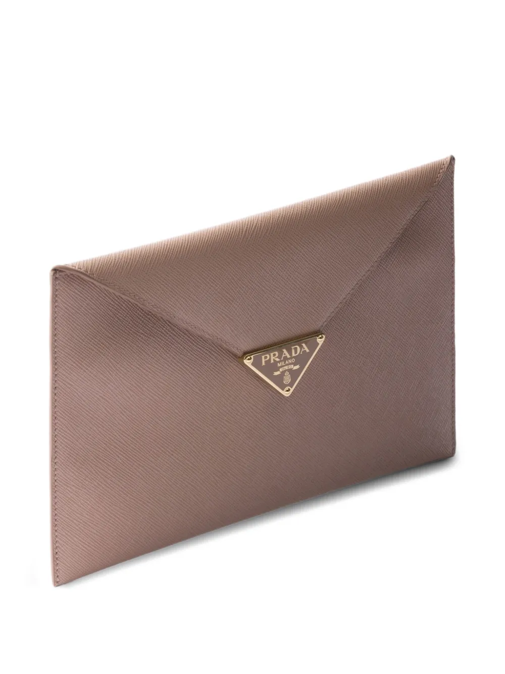 Prada Envelope clutch met drukknoopsluiting Beige