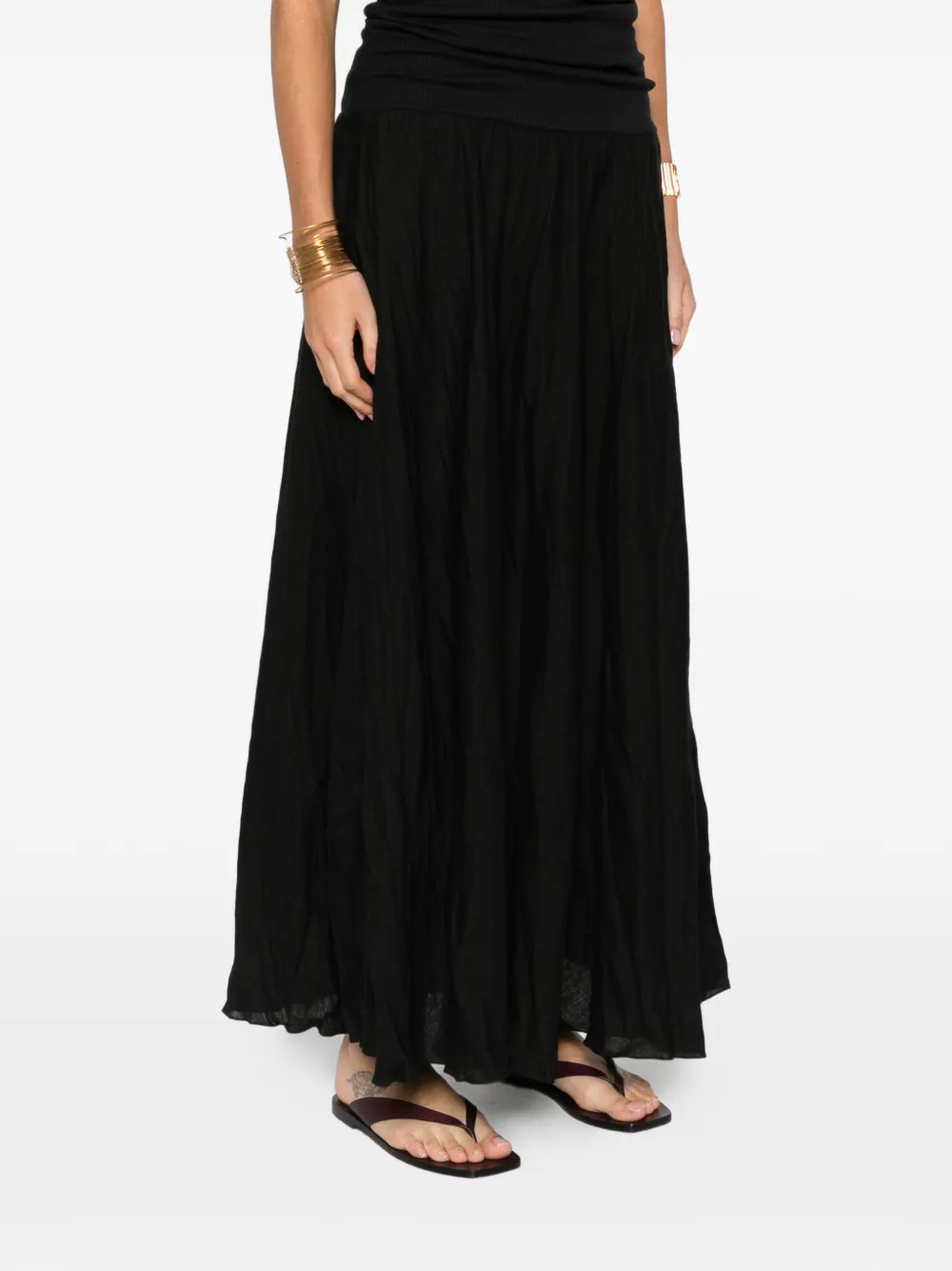 Johanna Ortiz Panelled Maxi Skirt In Black