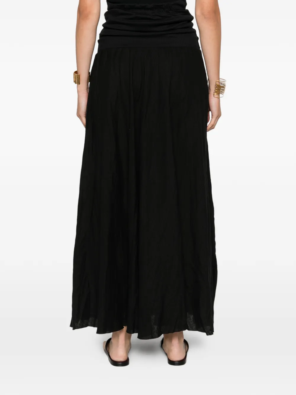 Johanna Ortiz Panelled Maxi Skirt In Black