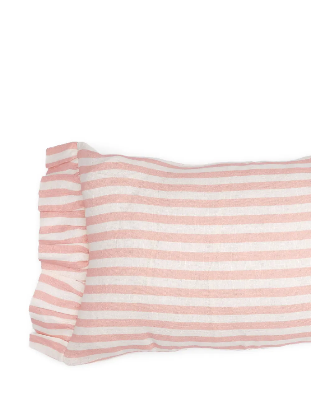 Amuse La Bouche Stripe Ruffle Cushion Cover In Pink