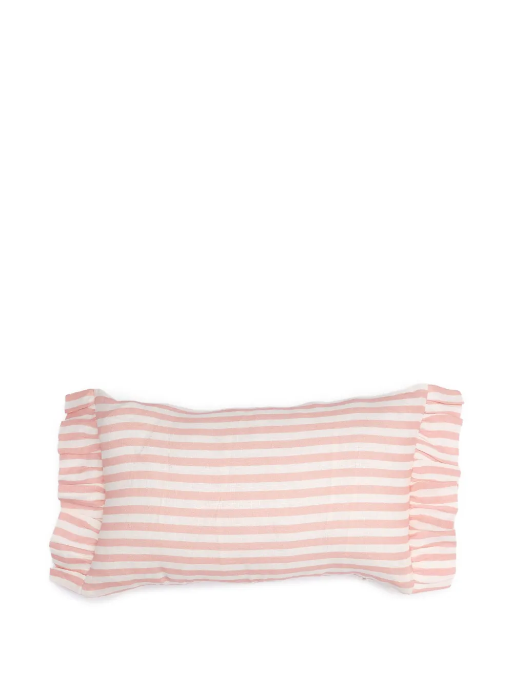 Amuse La Bouche Stripe Ruffle Cushion Cover In Pink
