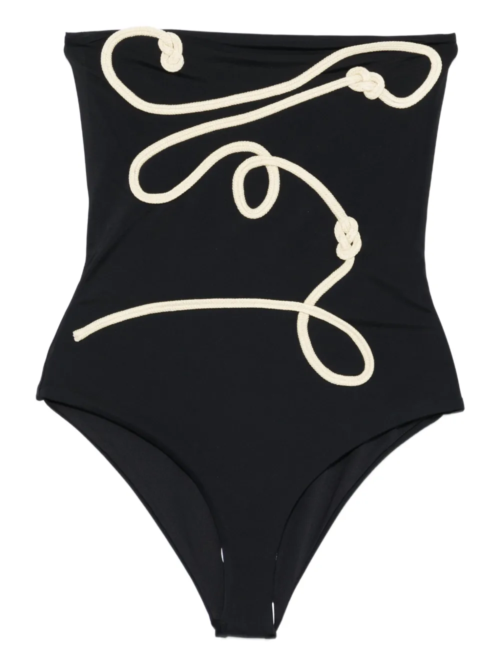 Johanna Ortiz string-appliqué swimsuit - Nero