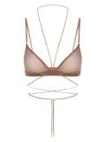 Maison Close cross-back triangle bra - Brown