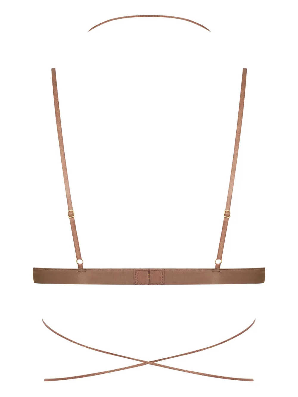 Maison Close Triangel bh met gekruiste bandjes Bruin
