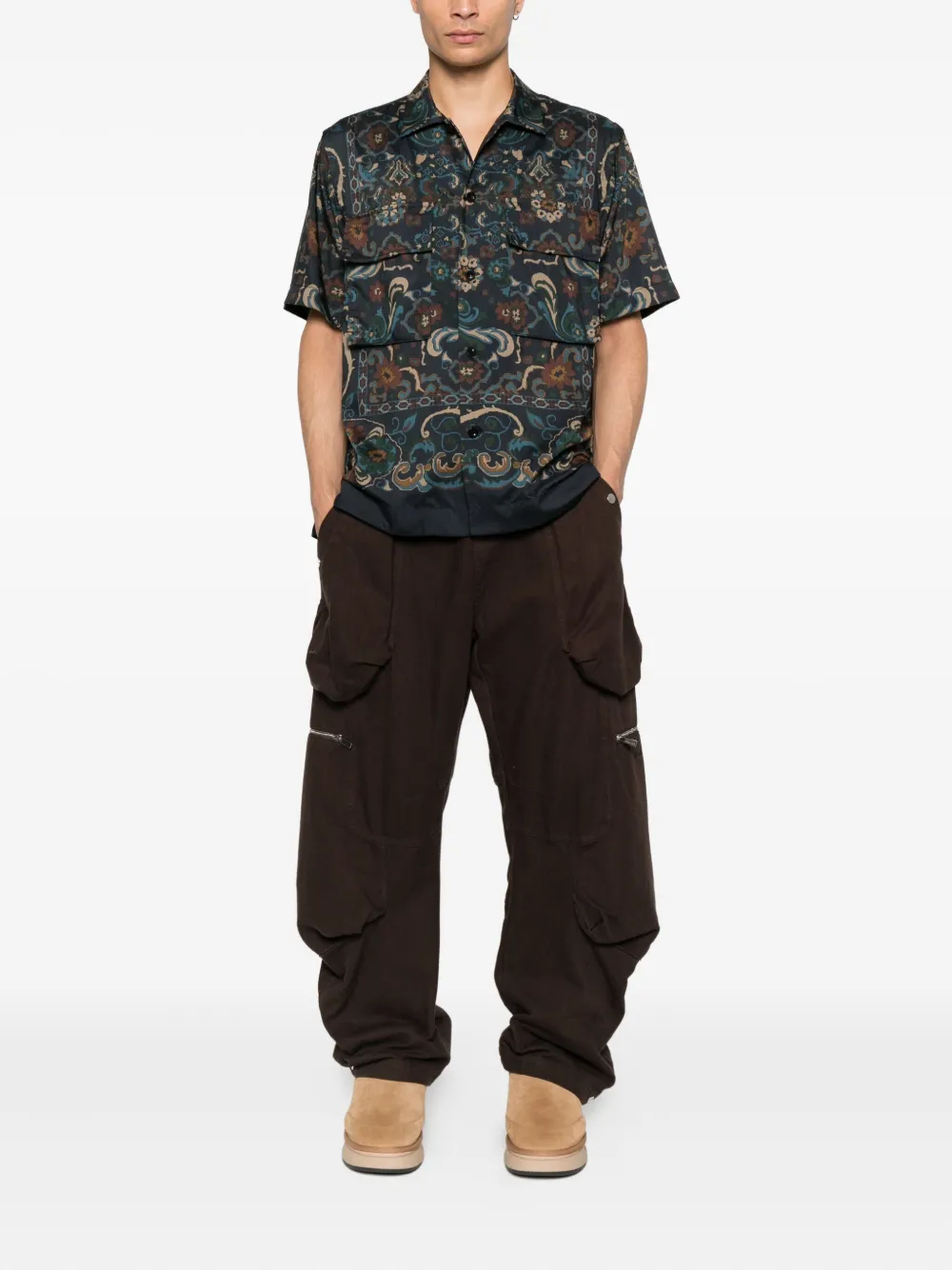 Sacai Overhemd met paisley-print - Blauw