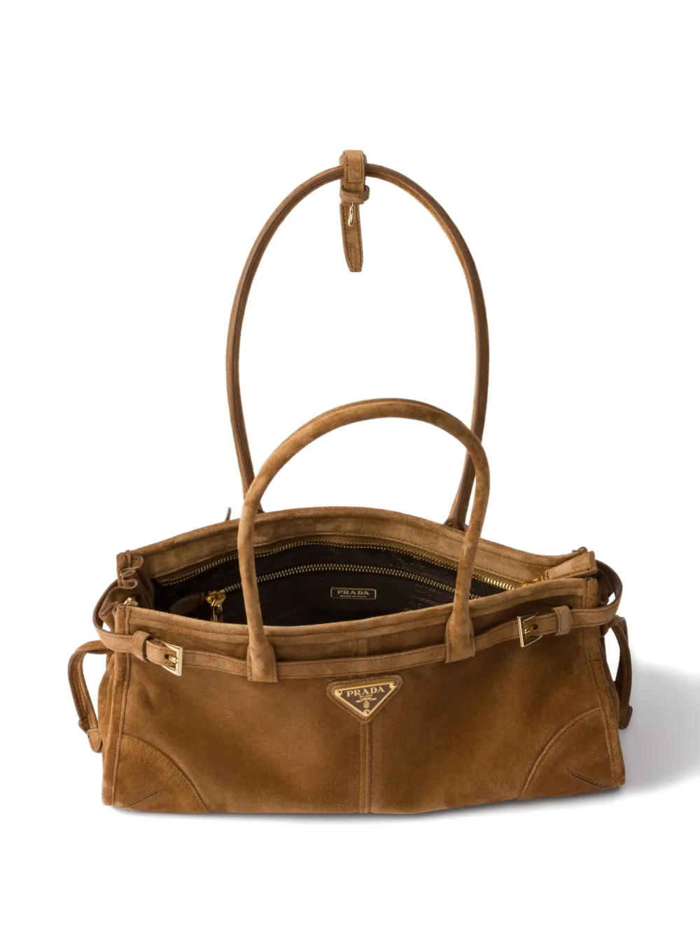 Prada suede drawstring tote bag Bruin