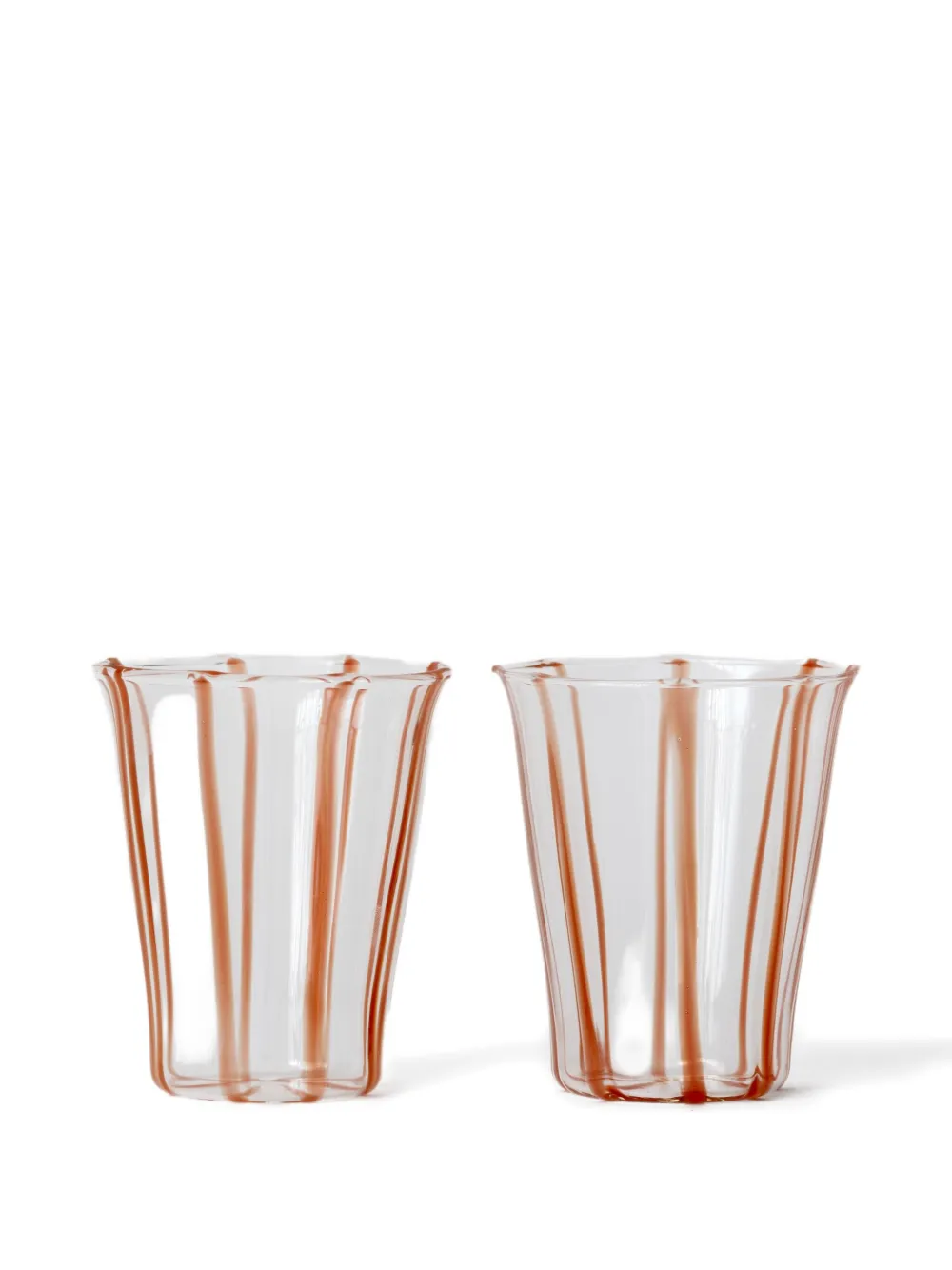 Sophie Lou Jacobsen Gerippte Becher mit Streifen (2er-Set) | Nude | Image 1