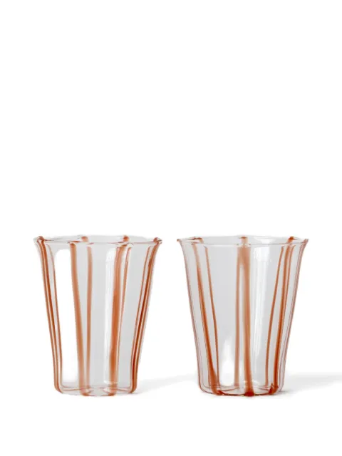 Sophie Lou Jacobsen striped ribbed tumbler (set of two)