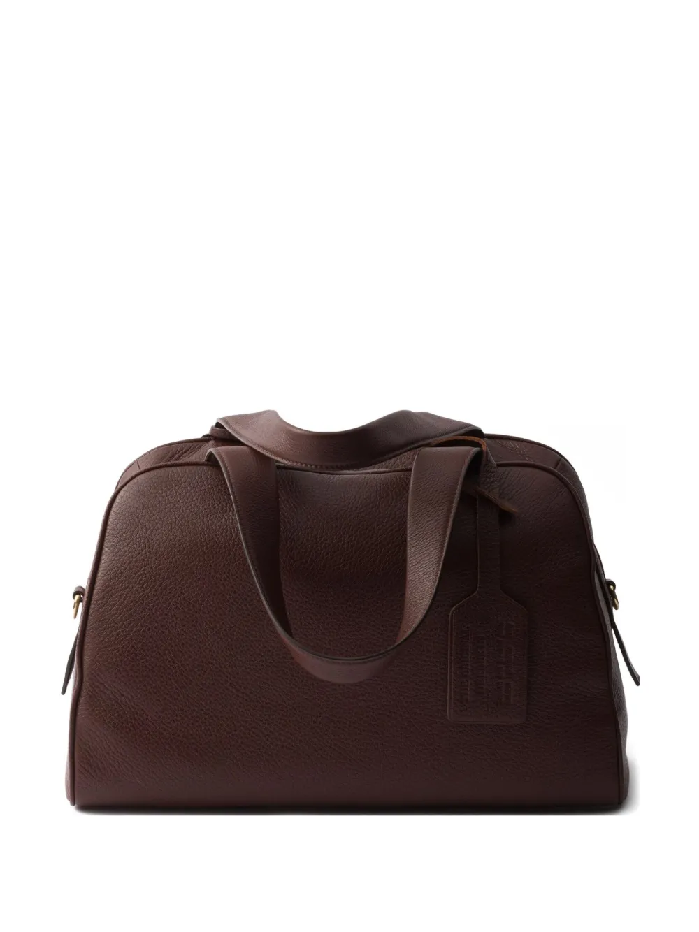 Prada Grote leren shopper met handvat Bruin