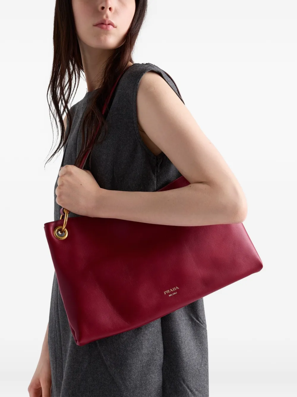 Prada Grote Etude schoudertas - Rood