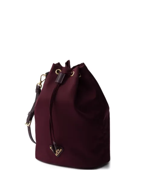Prada drawstring metal-logo bucket bag