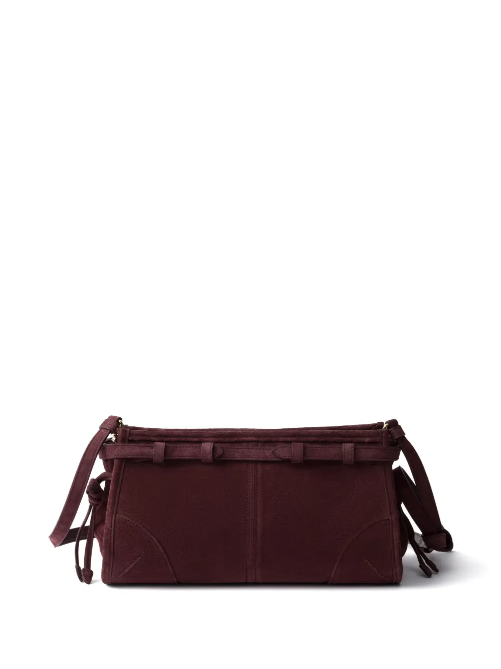 Prada Suède schoudertas met gespdetail Rood