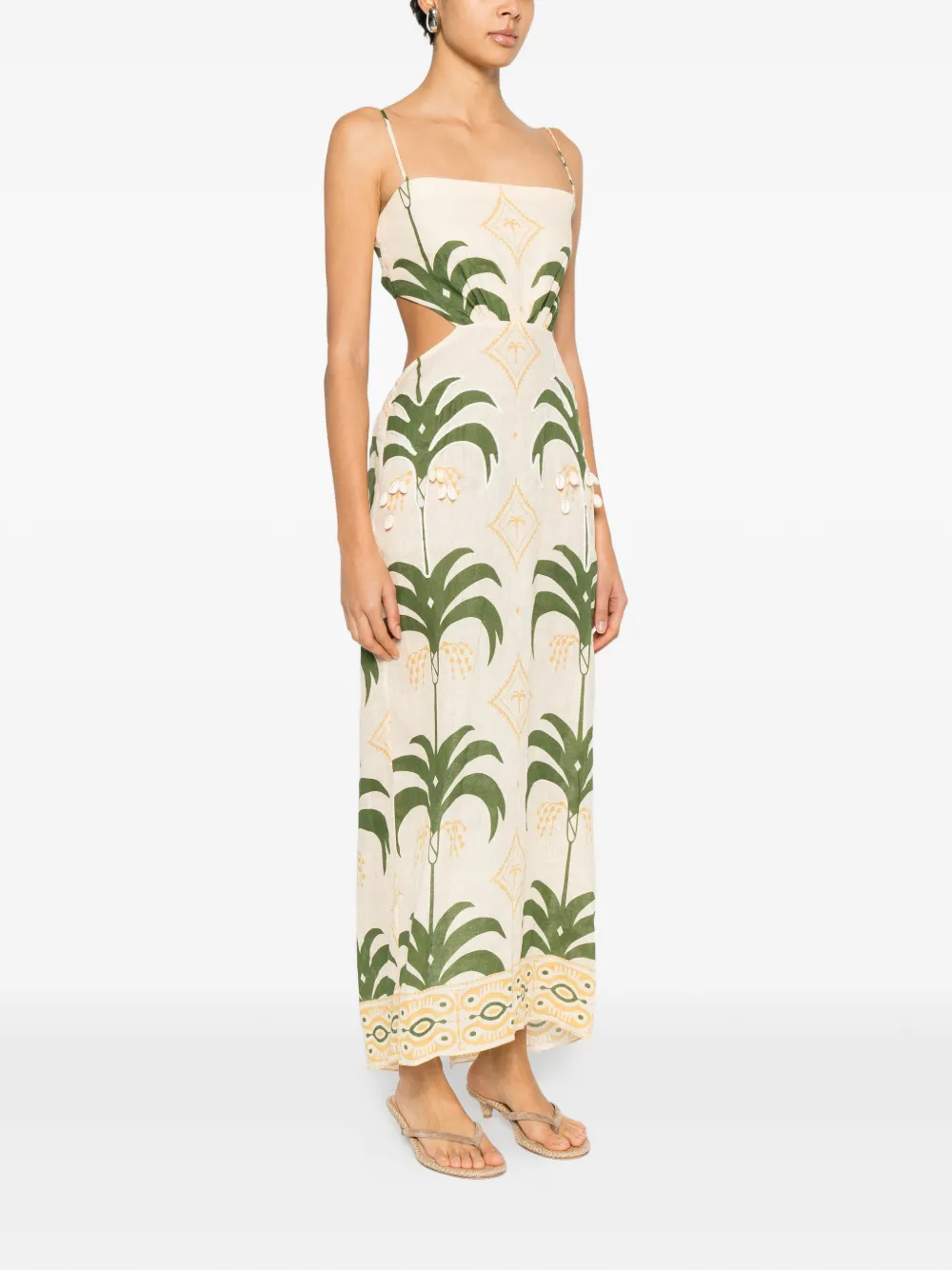 Johanna Ortiz Uitgesneden maxi-jurk Beige