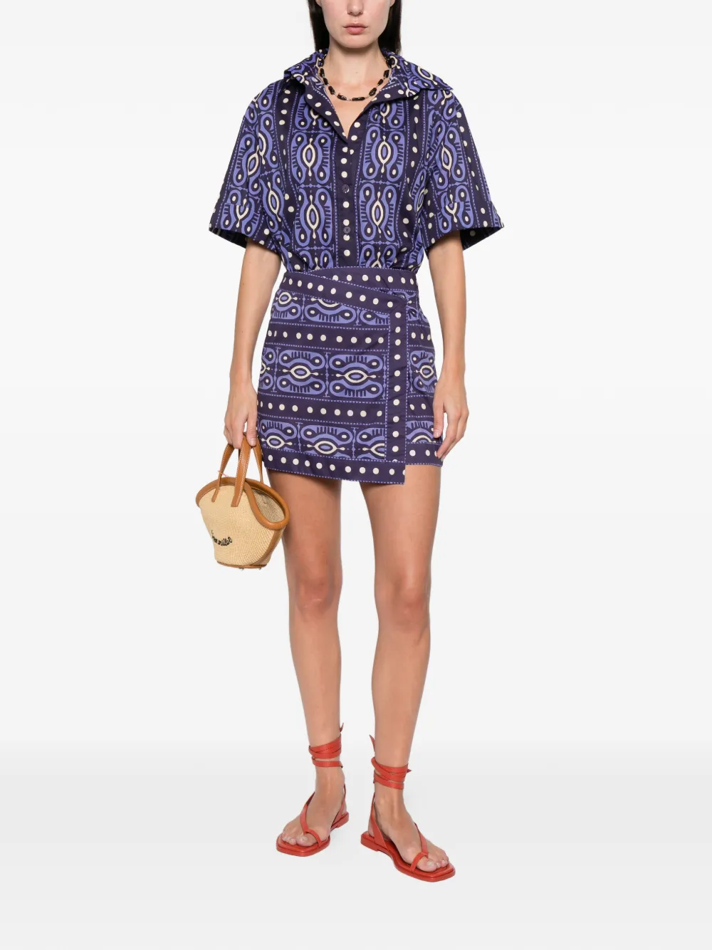 Johanna Ortiz Salty Promises buttoned-patterned shirt - Blauw