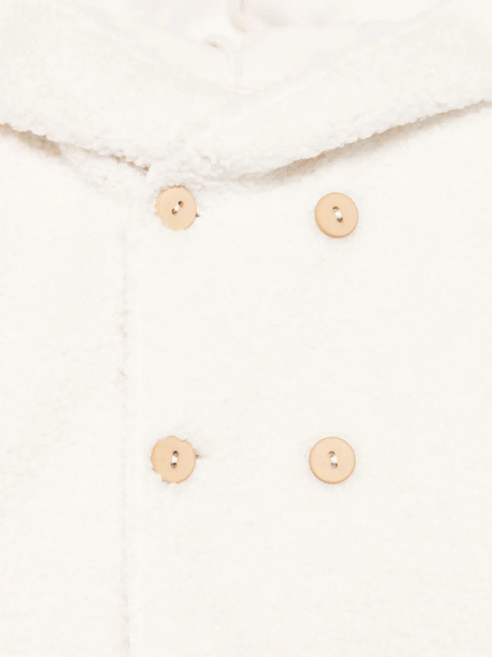 TEDDY & MINOU hooded double-breasted coat Wit