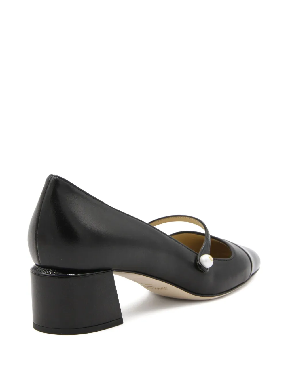 Jimmy Choo pearl-embellished block-heel pumps Black