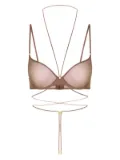 Maison Close balconette cross-back bra - Brown