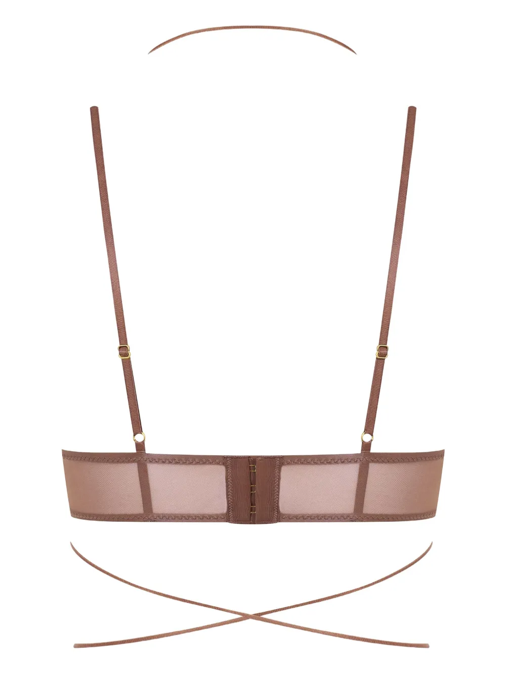 Maison Close Balconette bh met gekruiste bandjes Bruin