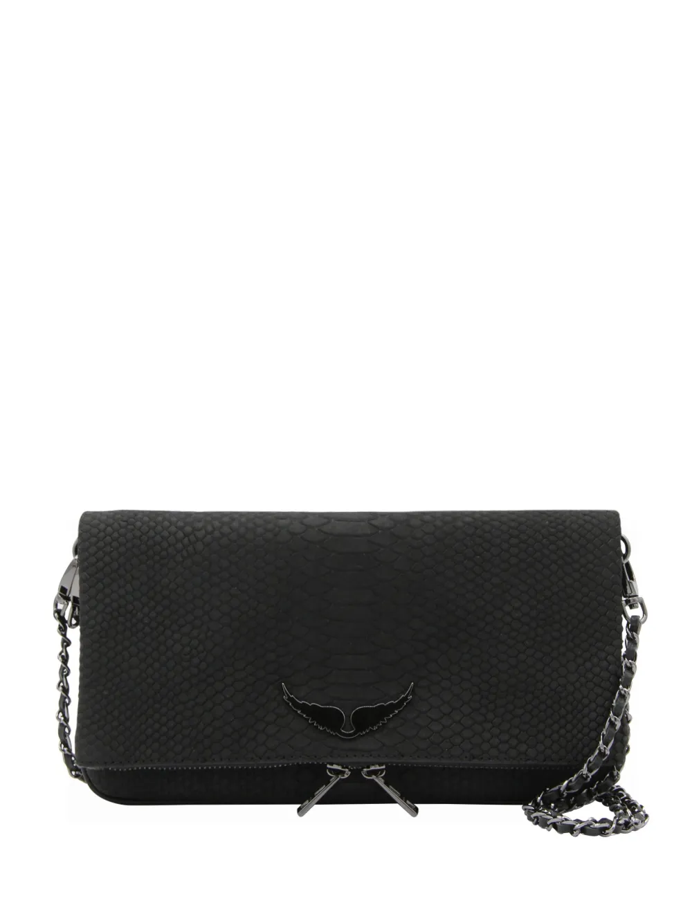 Zadig&Voltaire snakeskin chain shoulder bag Zwart