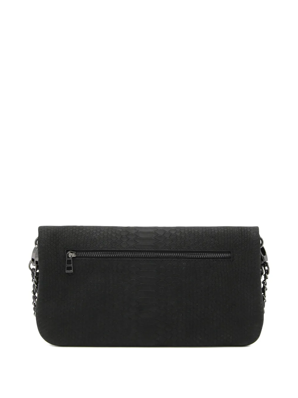 Zadig & Voltaire Snakeskin Chain Shoulder Bag In Black