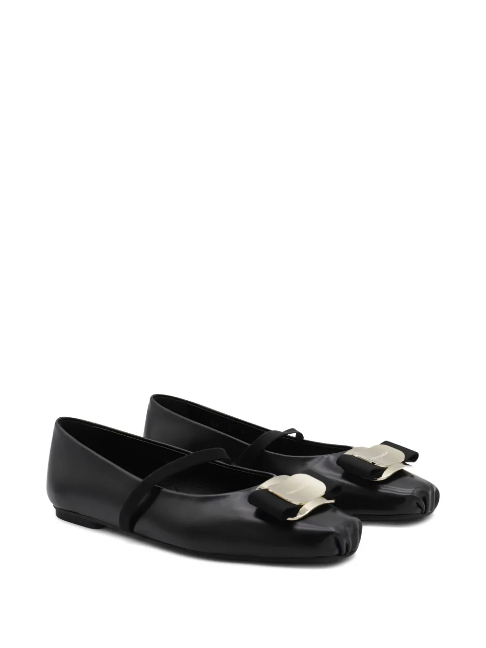 Ferragamo New Vara bow-embellished ballet flats Black