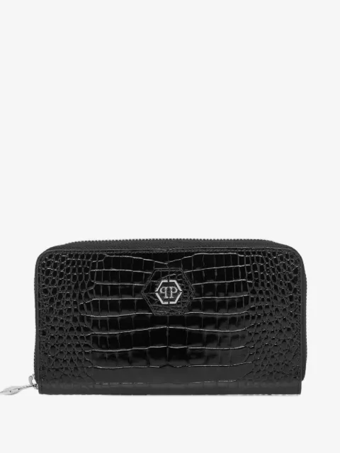 Philipp Plein rounded zip wallet cocco shiny