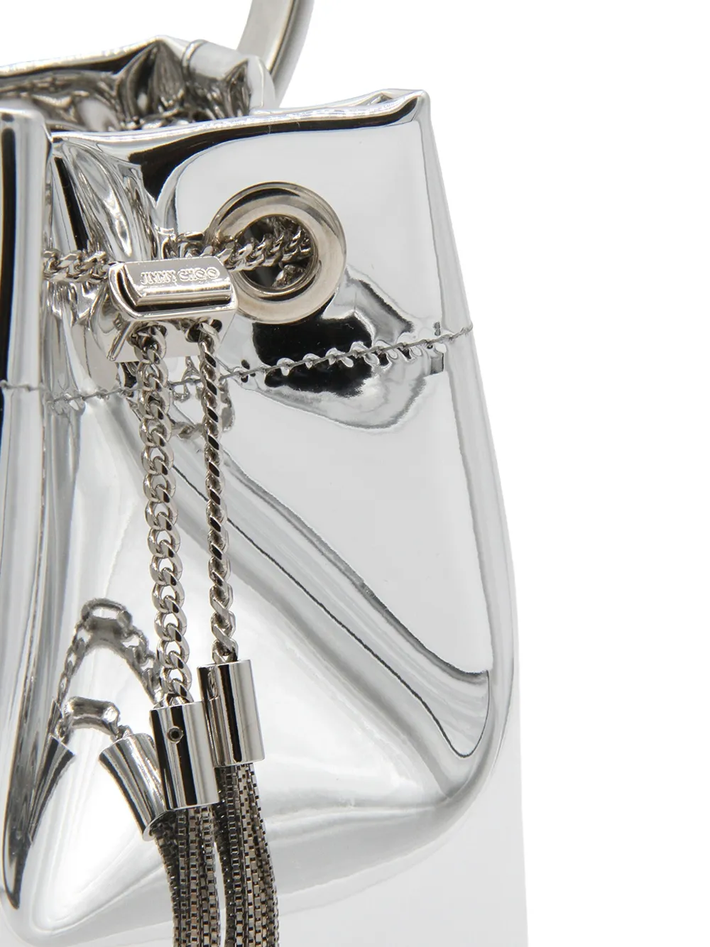 Jimmy Choo Mini bucket-tas met metallic-effect en handvat Groen