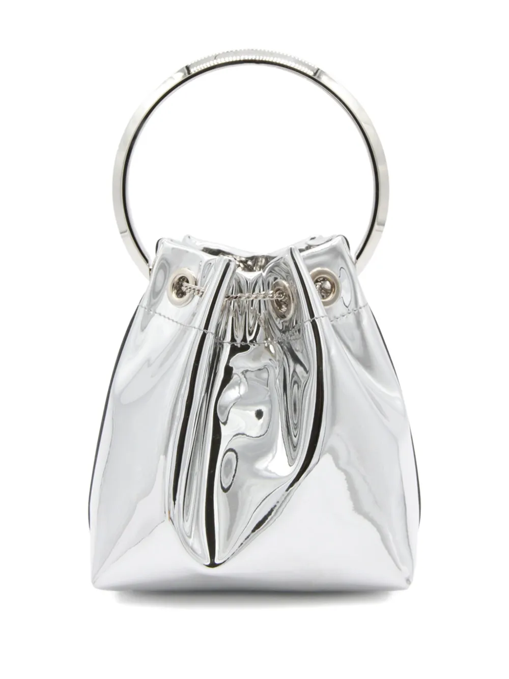 Jimmy Choo Mini bucket-tas met metallic-effect en handvat Groen